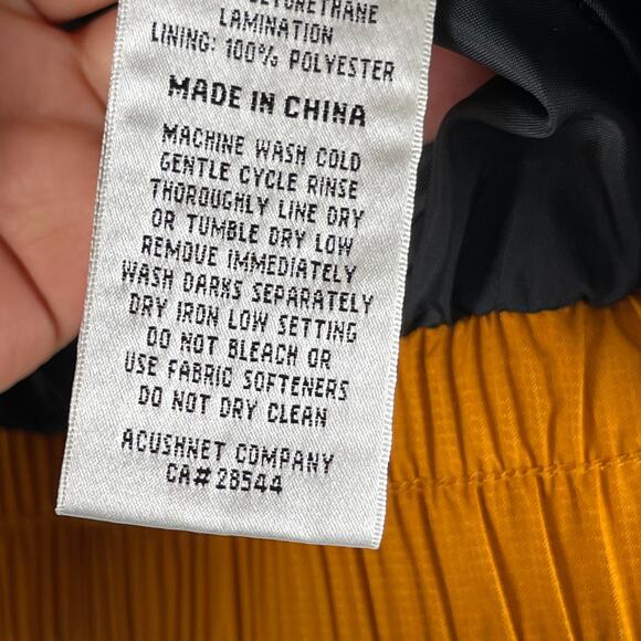 FootJoy Dryjoy Tour Golf Windbreaker Jacket Mens Large Yellow Full Zip - Picture 9 of 15